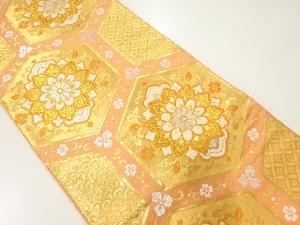 亀甲に華文模様織出し袋帯